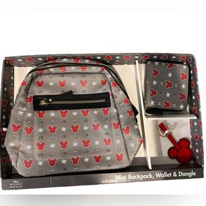 Disney Mickey Mouse Mini Backpack Wallet & Dangle